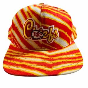 Vintage Kansas City Chiefs Zubaz striped NFL snapback hat cap retro stripes